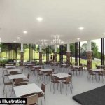 Multi-purpose clubhouse interior illustration